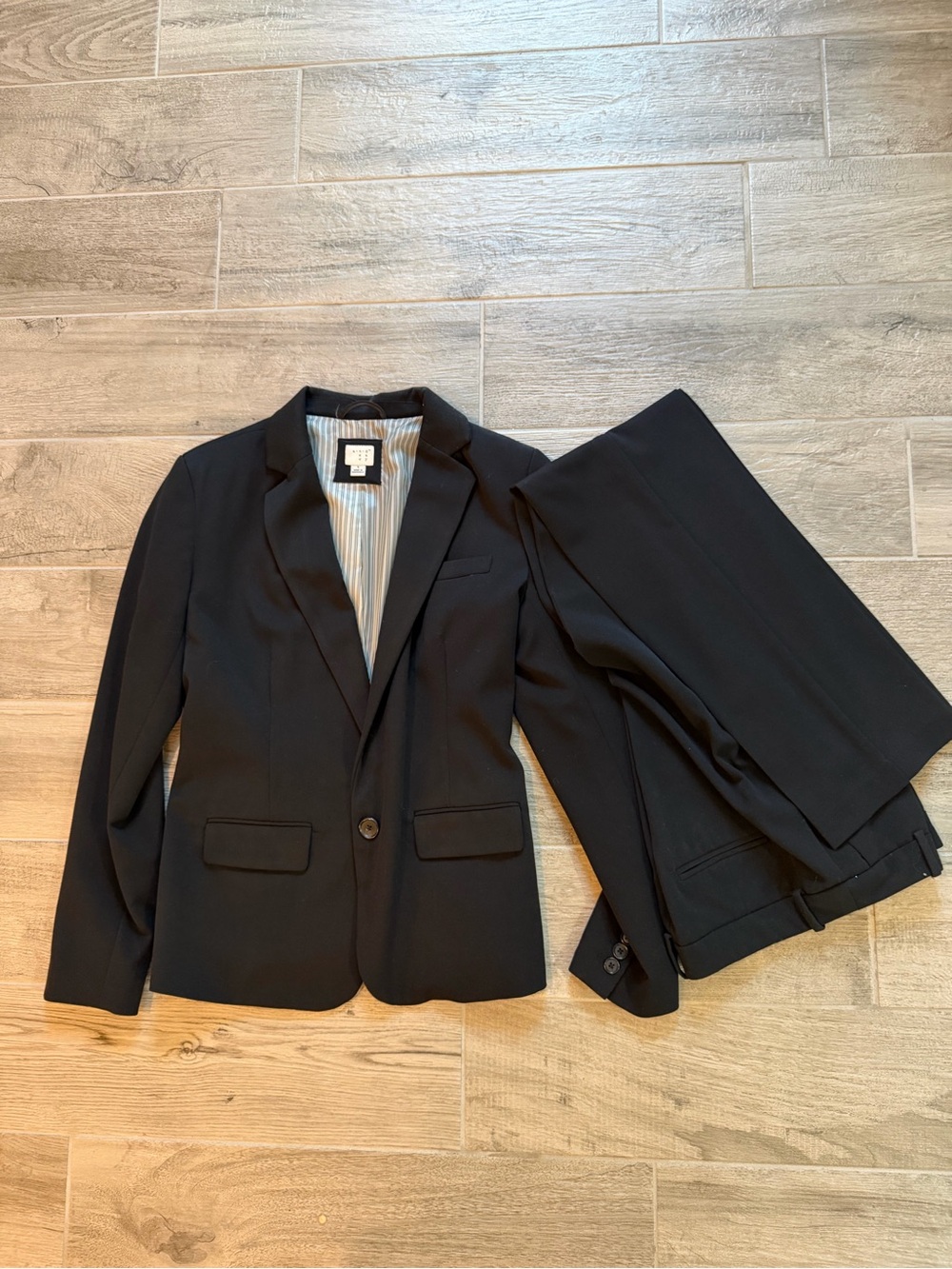 a new day Black Women's Tailored Blazer & Pants Suit